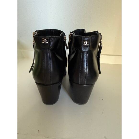 Sam Edelman Walden Black Leather Booties Boots Pointed Toe Size 7.5 Women's - Picture 9 of 12